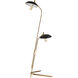 Scarab 66 inch 60 watt Satin Brass with Matte Black Floor Lamp Portable Light