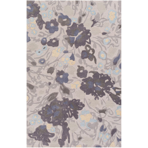 Botanical 120 X 96 inch Charcoal/Medium Gray/Light Gray/Beige/Denim Rugs, Rectangle