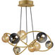 Planetary LED 33.75 inch Gold Chandelier Ceiling Light