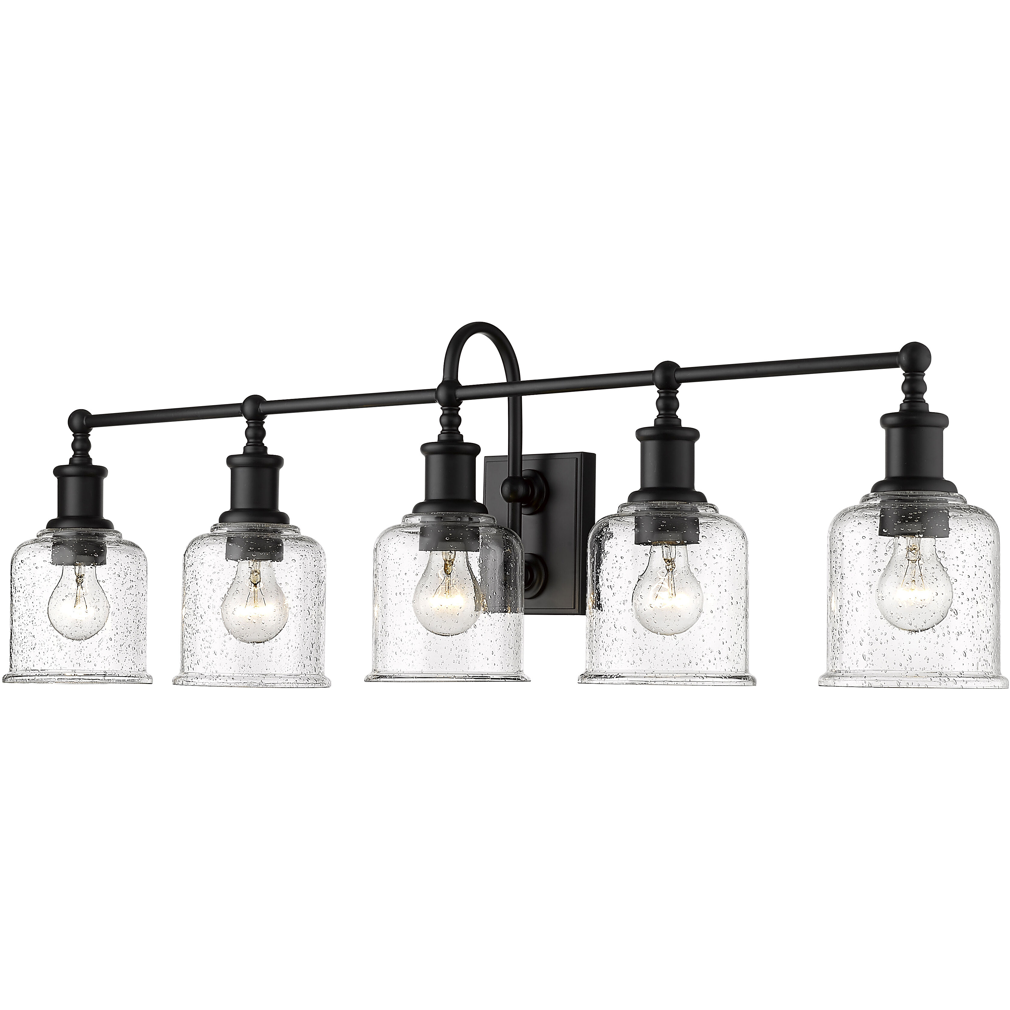 Bryant 5 Light 40.5 inch Matte Black Vanity Wall Light