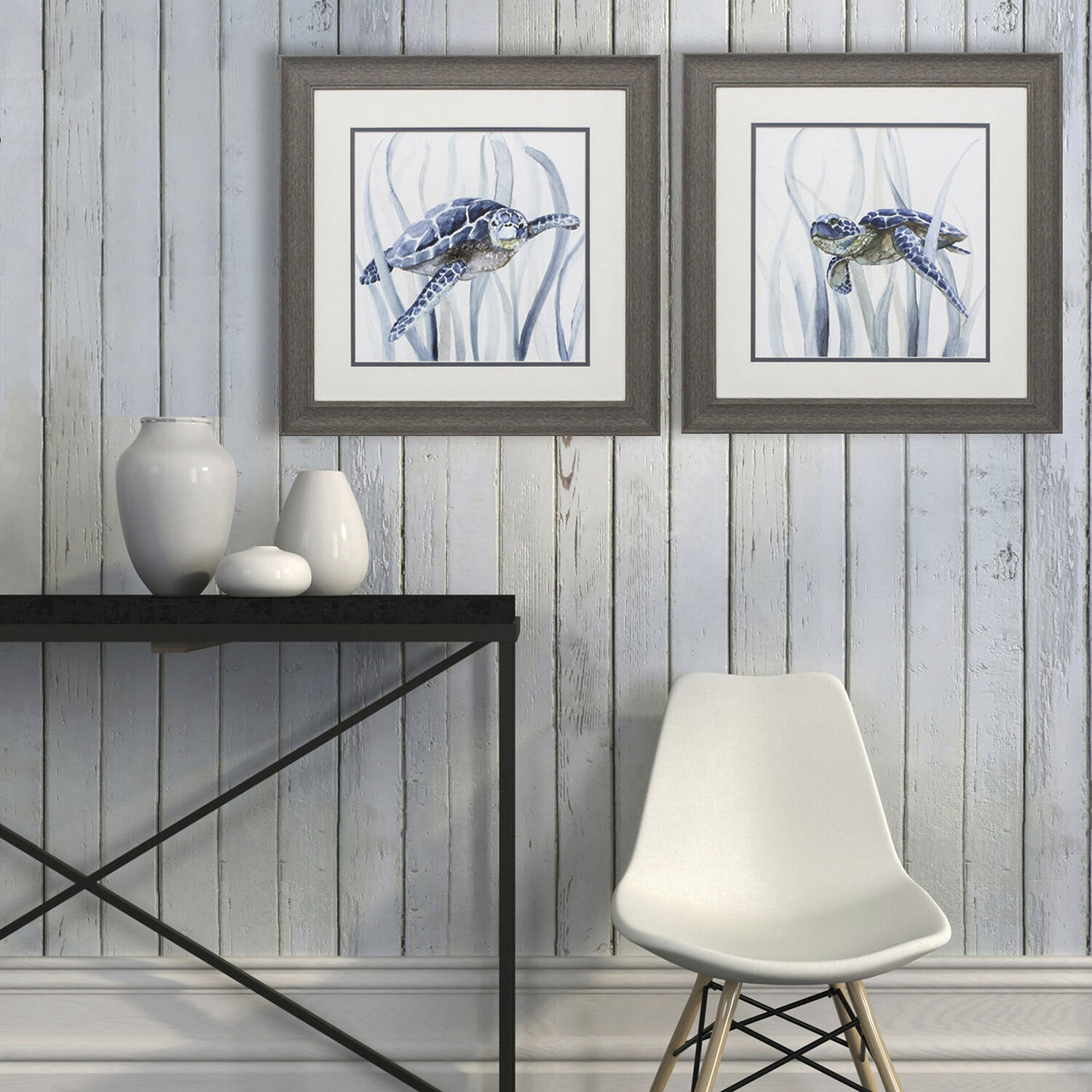 Waterside Blue and Gray Framed Art, Propac