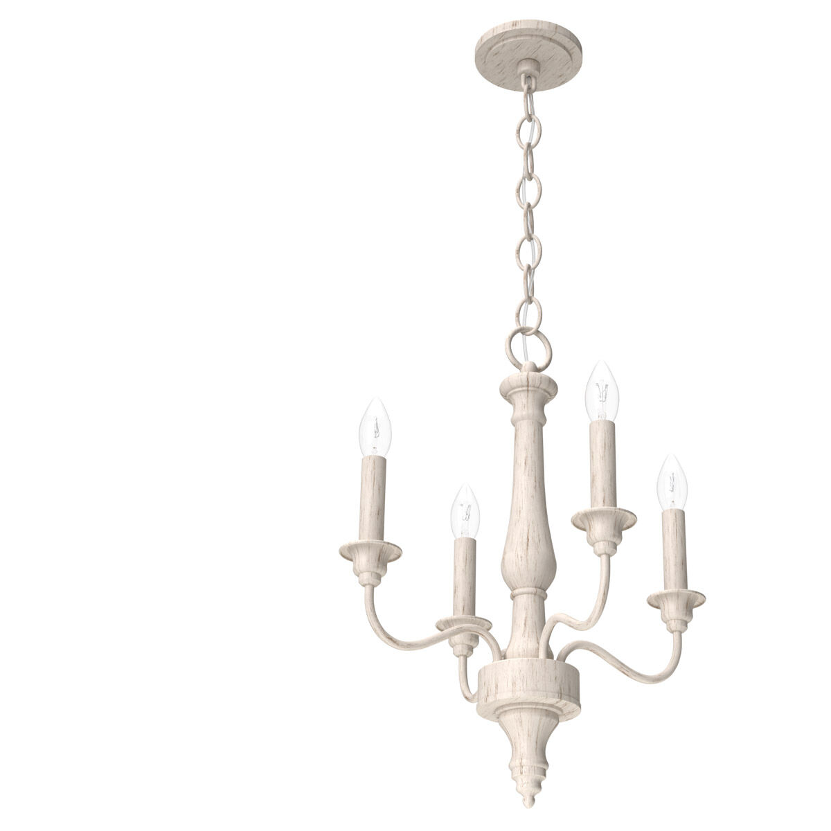 Teren 4 Light 14.25 inch Distressed White Chandelier Ceiling Light