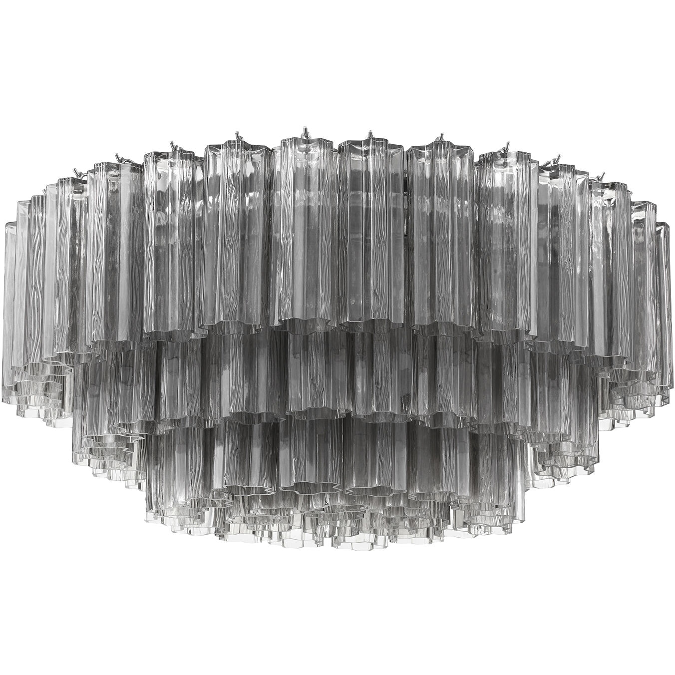 Addis 16 Light 32 inch Polished Chrome Flush Ceiling Light in Tronchi Glass Smoke