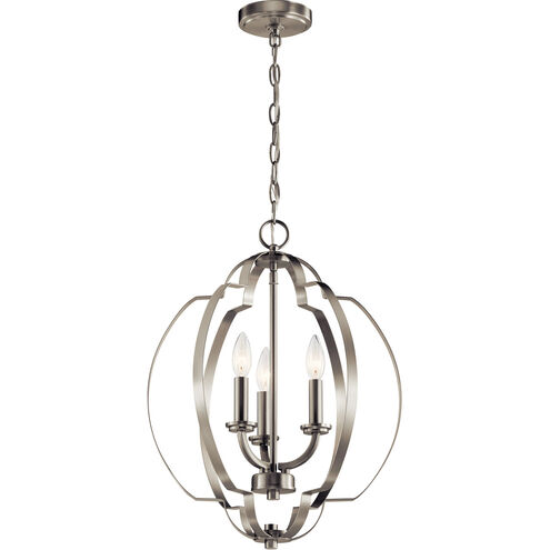 Voleta 3 Light 17 inch Brushed Nickel Pendant Ceiling Light