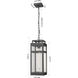 Ridgeway 1 Light 6.75 inch Matte Black Outdoor Pendant in Seedy Glass