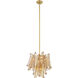 Regent 4 Light 17.75 inch Legacy Brass Chandelier Ceiling Light in Amber Crackled Glass