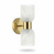 Vonda 2 Light 4.75 inch Aged Brass Wall Sconce Wall Light in Faux Alabaster