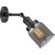 Franklin Restoration Small Bell 1 Light 5 inch Matte Black Sconce Wall Light in Plated Smoke Glass, Franklin Restoration