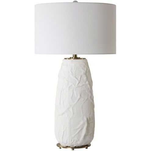 Vida 33 inch 150.00 watt Chalk White Glaze and Brushed Brass Table Lamp Portable Light