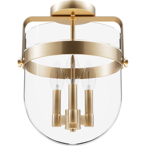 Karloff 3 Light 11.75 inch Alturas Gold Semi-Flush Mount Ceiling Light