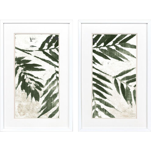 Revel Leaves Green Framed Art