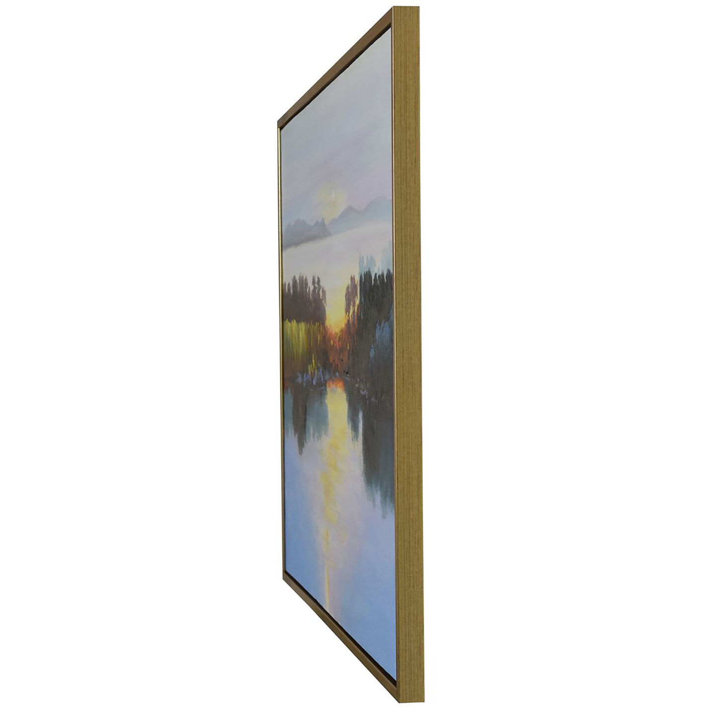 Cameron Blue and Green and Yellow and Multicolor and Gold Frame Wall Art