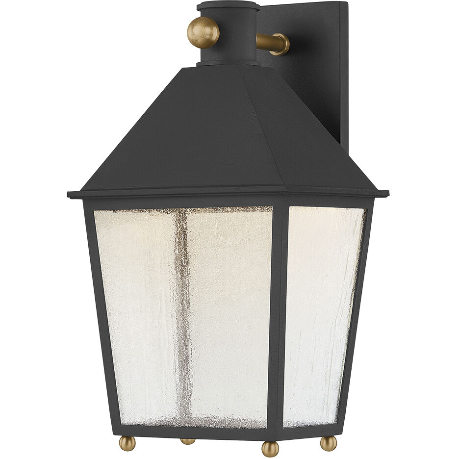 Gladden 1 Light 15.5 inch Texture Black and Patina Brass Outdoor Wall Sconce