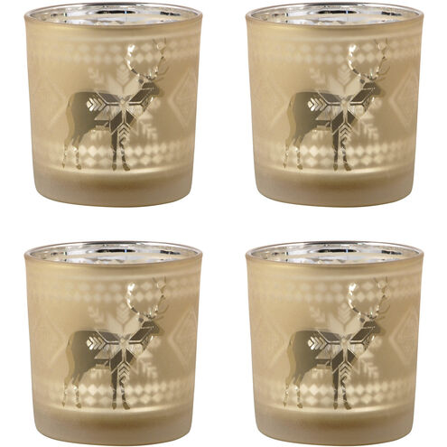 Reindeer Gold Holiday Candleholder, Votive