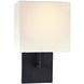 GK LED 8 inch Bronze ADA Wall Sconce Wall Light in Off White Fabric