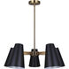 Harken 5 Light 26 inch Black/Gold Chandelier Ceiling Light