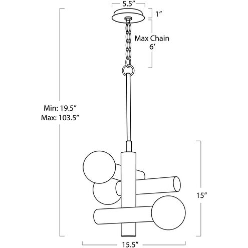 Dion LED 15.5 inch Polished Nickel Pendant Ceiling Light