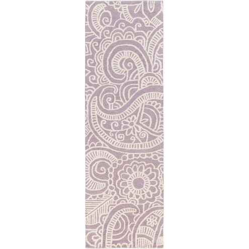 Queensland 96 X 30 inch Lilac, Light Gray Rug