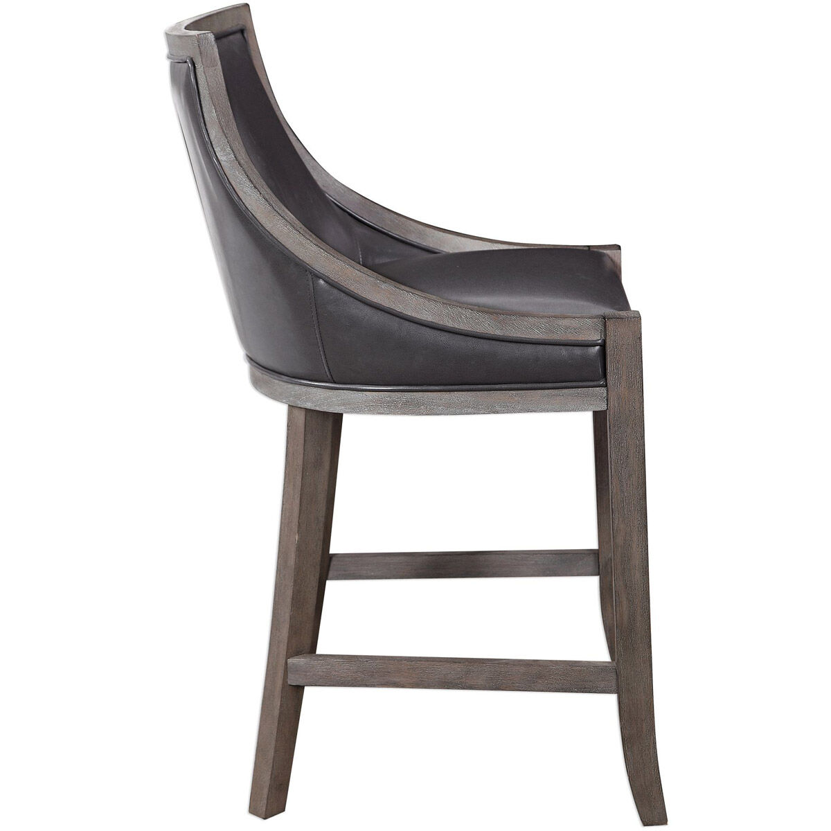 Elowen 39 inch Steel Gray and Weathered Charcoal Brown Counter Stool