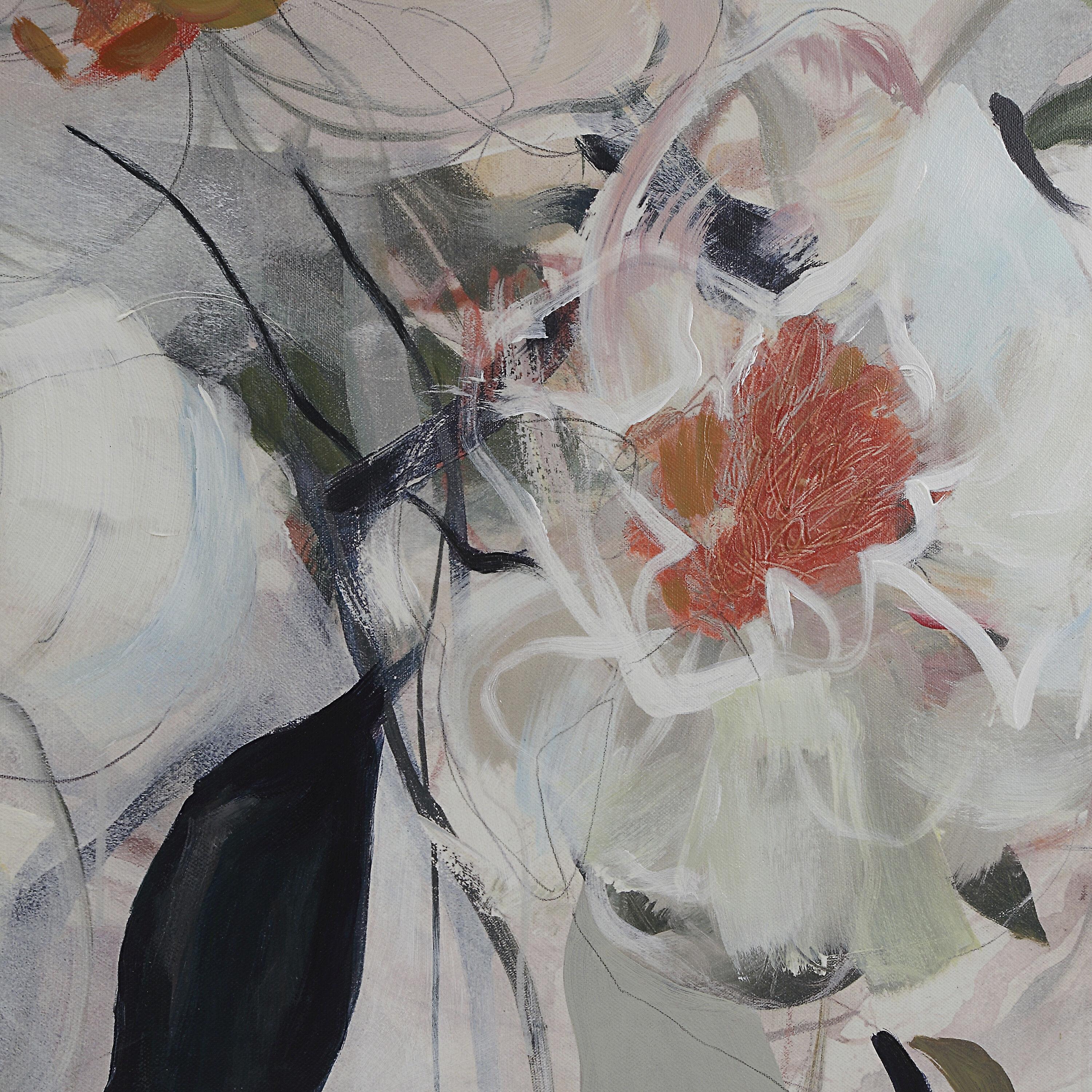 Daye White/Beige/Blue Canvas Art