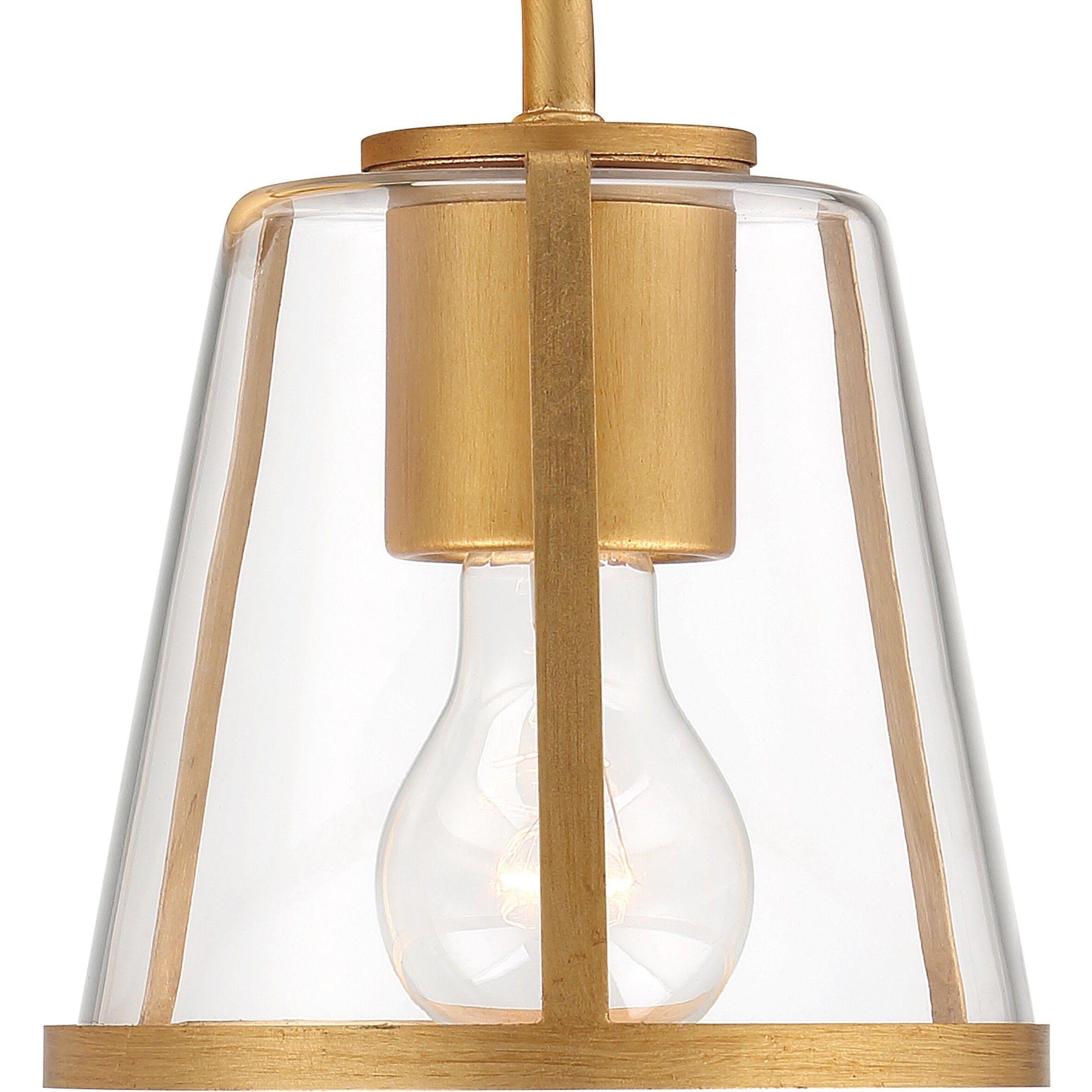 Fulton Bath Vanity Light Wall Light in Antique Gold, Clear
