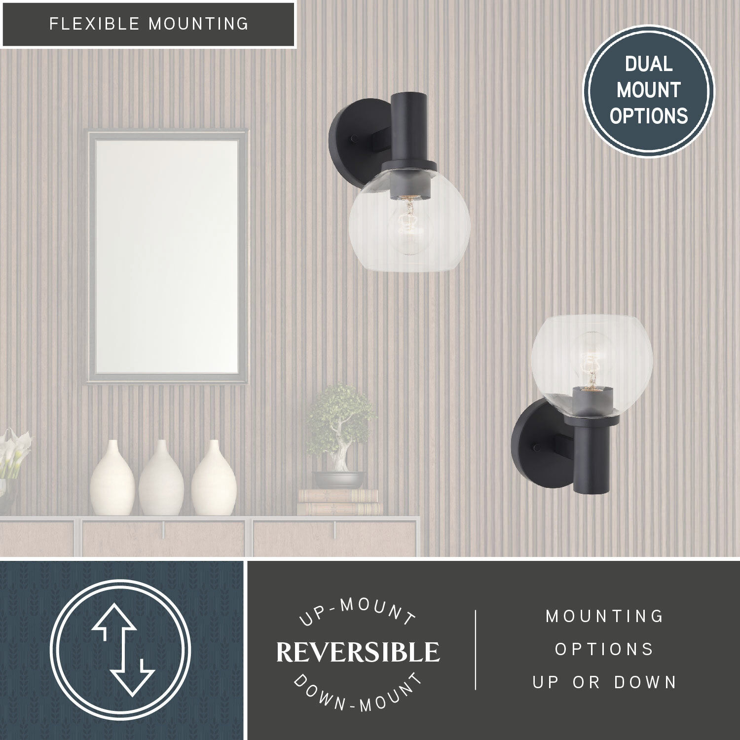 Marshall LED 7.5 inch Matte Black Bathroom Light Wall Light