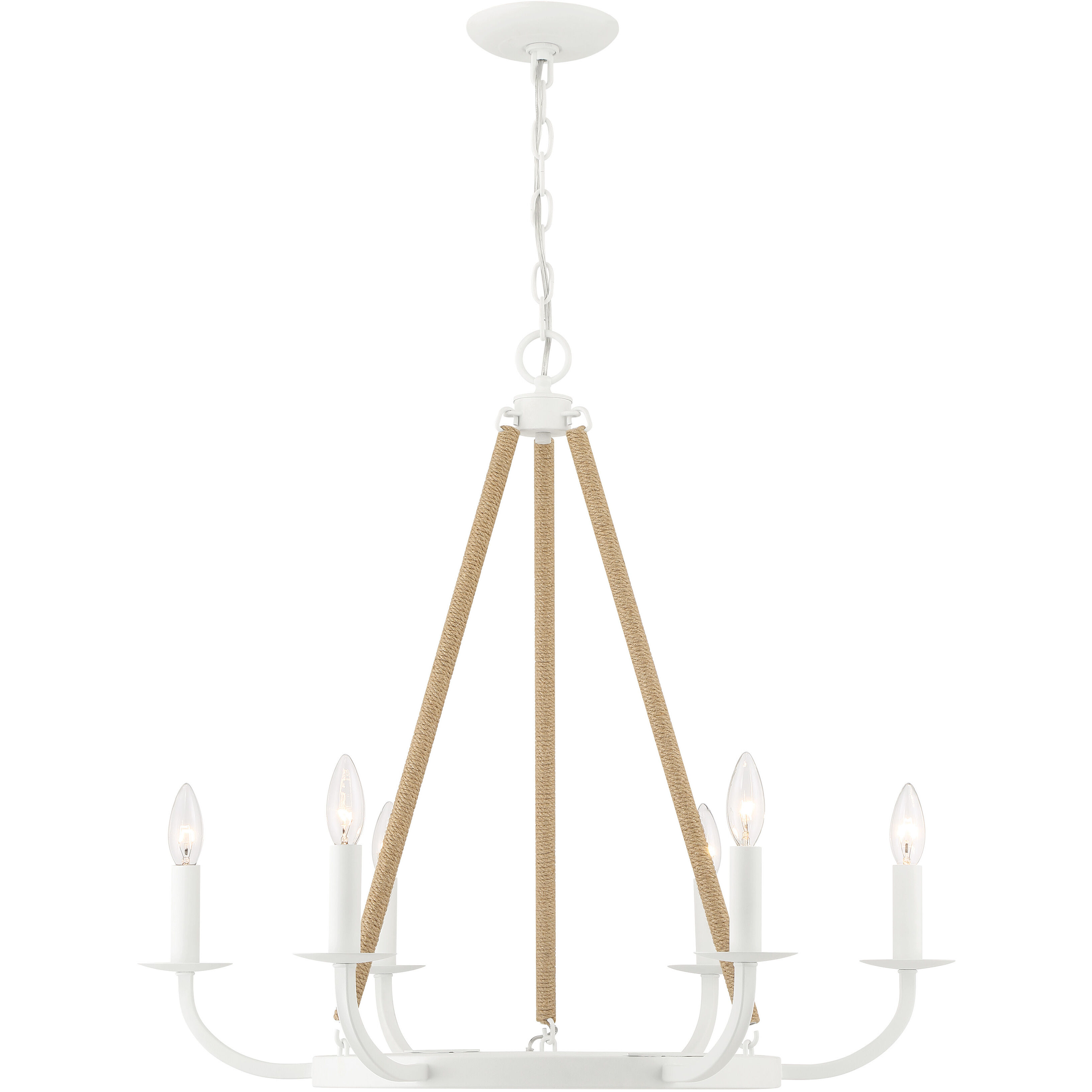 Lanton 6 Light 28 inch Sand White Chandelier Ceiling Light