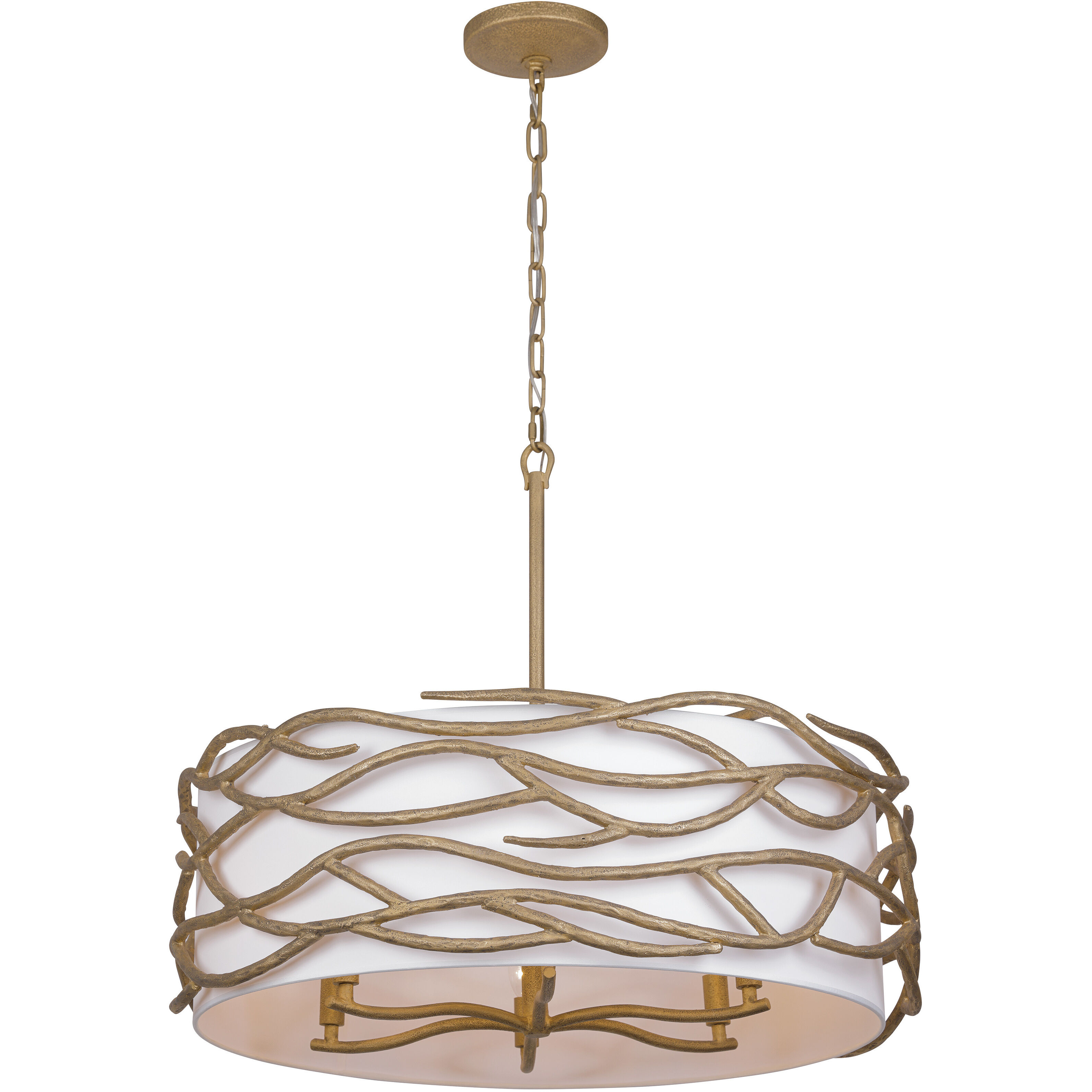 Branch Reality 6 Light 28 inch Textured Ashen Gold Pendant Ceiling Light