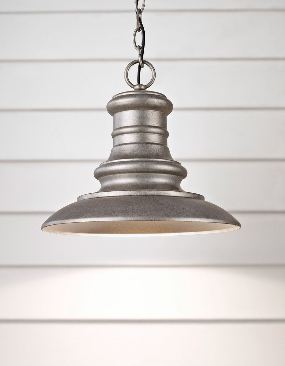 Redding Station 1 Light 12 inch Tarnished Silver Outdoor Pendant