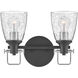 Easton 2 Light 14.5 inch Black with Chrome Vanity Light Wall Light in Black/Chrome