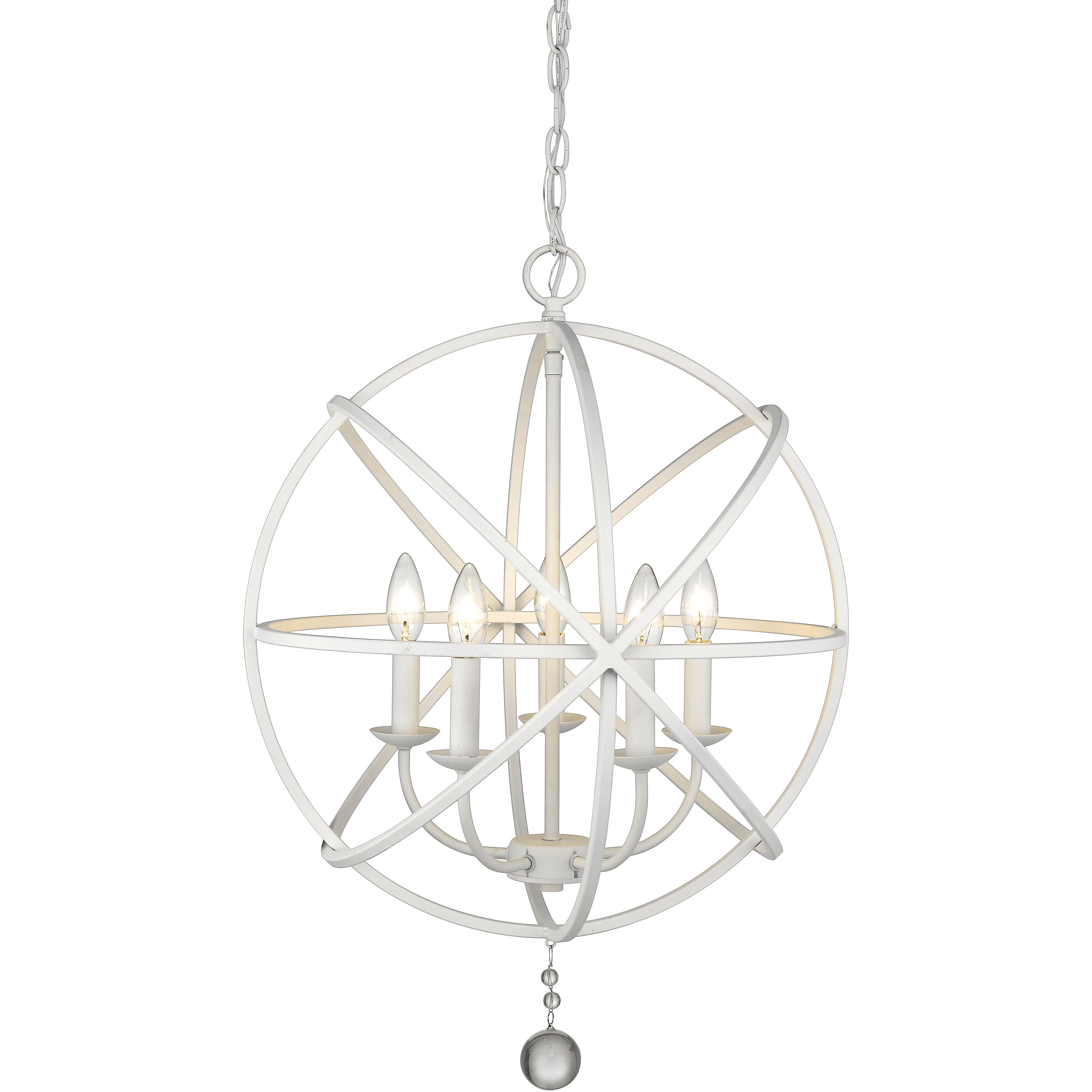 Tull 5 Light 20 inch Matte White Chandelier Ceiling Light