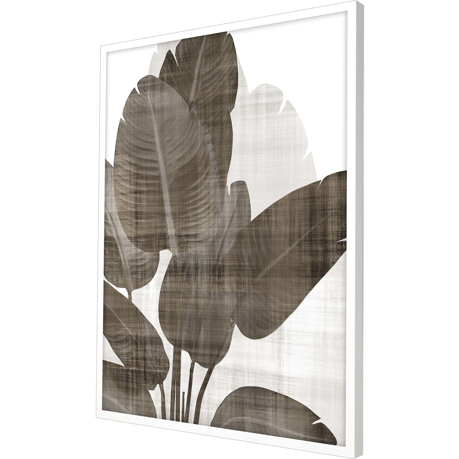 Earthy Palm Brown and White Framed Art