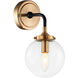 Particles Wall Sconce Wall Light in Aged Gold Brass and Clear