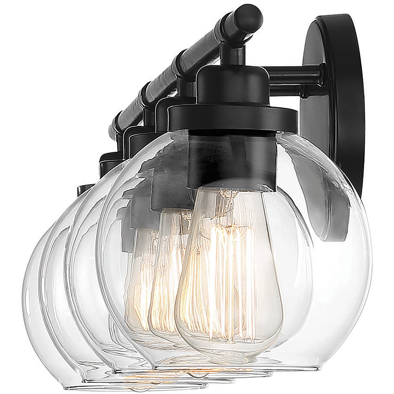 Carson 4 Light 30 inch Black Bathroom Vanity Light Wall Light, Essentials