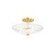 Lago 3 Light 16.25 inch Aged Brass Flush Mount Ceiling Light
