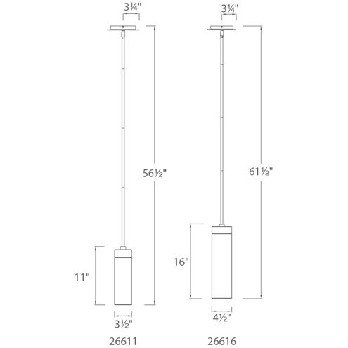 Elementum LED 4.5 inch Satin Nickel Pendant Ceiling Light in 2700K, dweLED