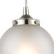 Altoona 1 Light 6 inch Polished Nickel with White Mini Pendant Ceiling Light