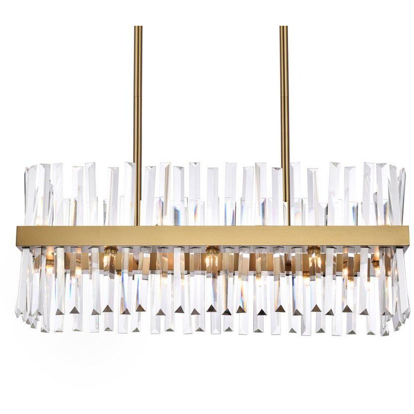 Serephina 16 Light 30 inch Satin Gold Linear Chandelier Ceiling Light