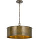 Rochefort 3 Light 20 inch Distress Gold Chandelier Ceiling Light