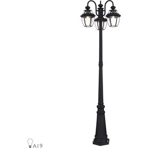 Monterey 3 Light 80.13 inch Black Outdoor 3 Head Post Light