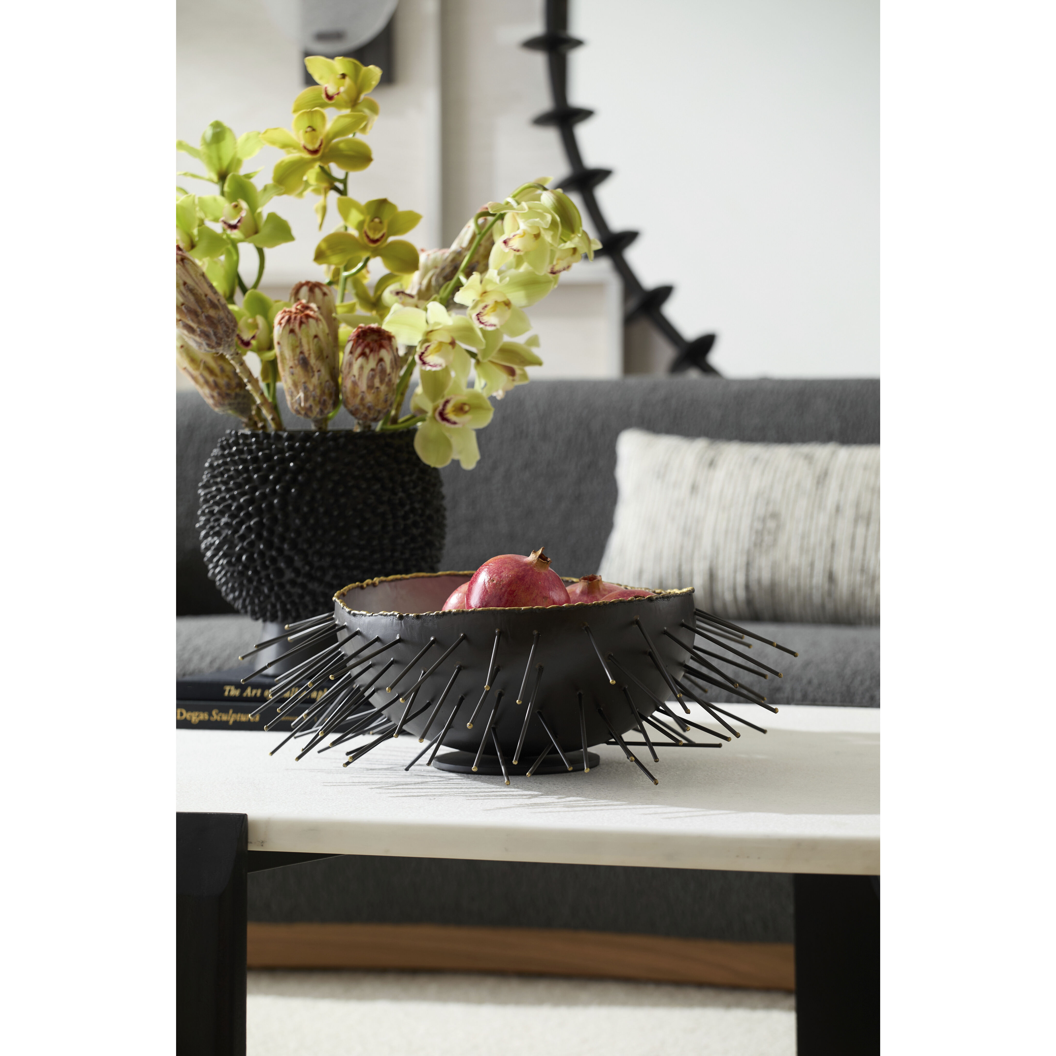 Maldives Natural Iron and Light Natural Iron with Antique Brass Centerpiece