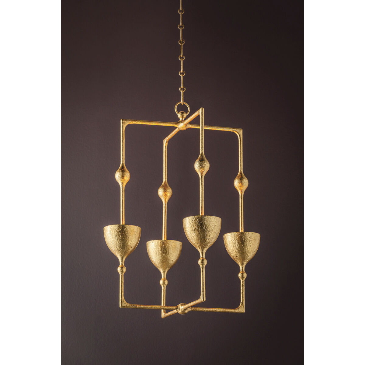 Antalya LED 22 inch Vintage Gold Leaf Indoor Lantern Ceiling Light