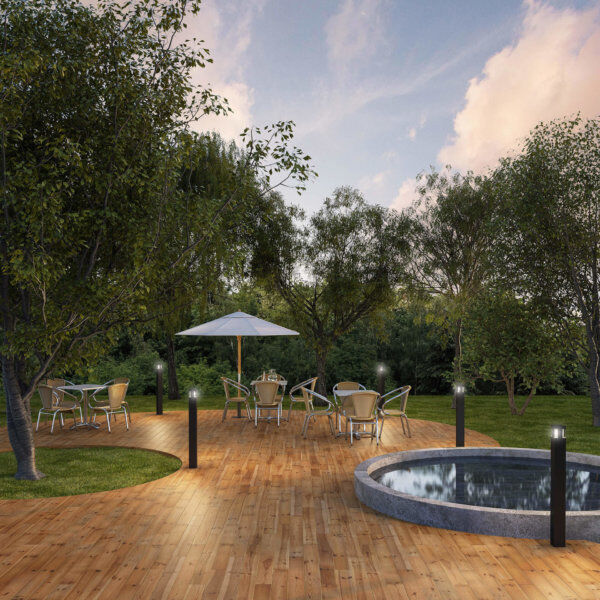 Stature 120V 7.50 watt Black Pathlight, Bollard