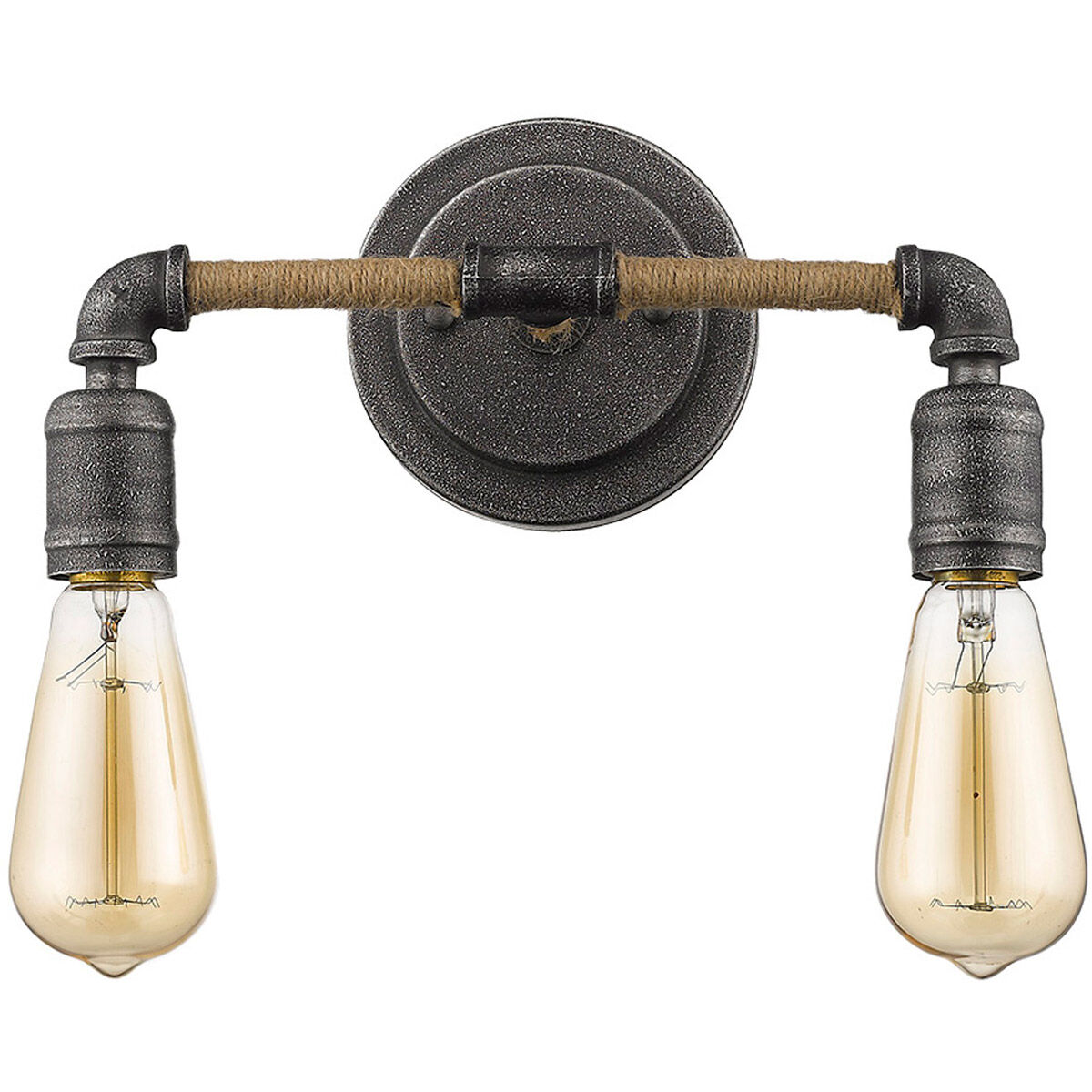 Grayson 2 Light 12 inch Antique Gray Vanity Light Wall Light