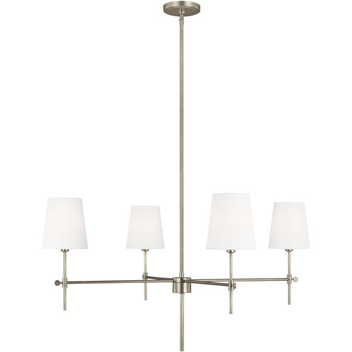 TOB by Thomas O'Brien Baker 4 Light 36 inch Antique Brushed Nickel Chandelier Ceiling Light