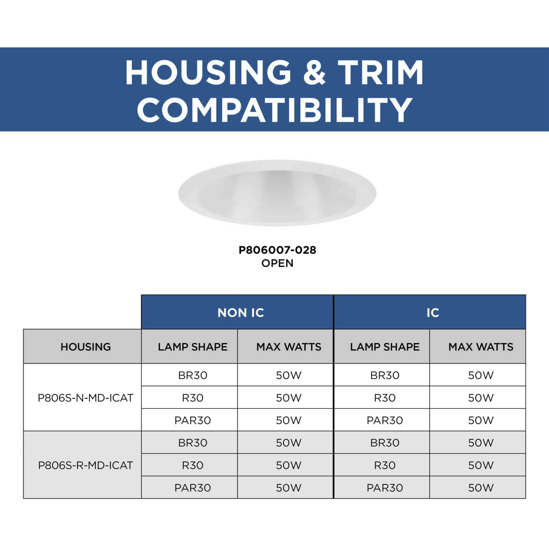 6in Shallow Recessed Trim PAR-30SN Satin White Open Trim