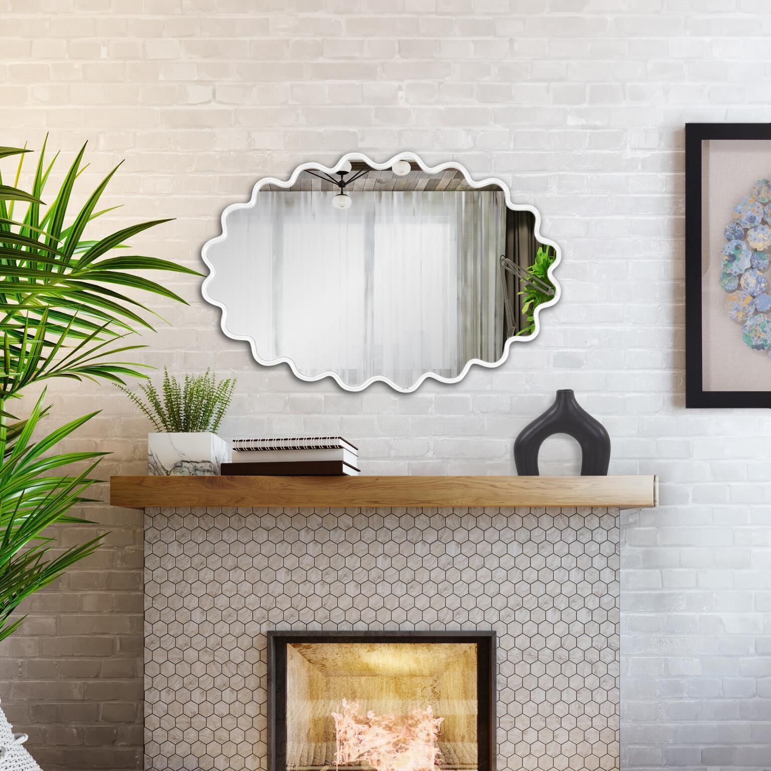 Cloud 36 X 24 inch White Mirror