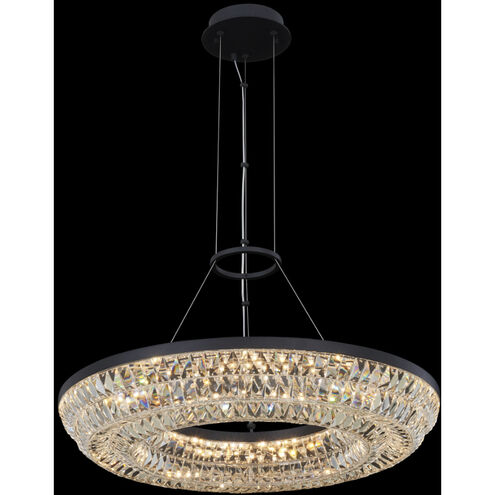 Zaga 26 inch Matte Black Pendant Ceiling Light in Firenze Clear