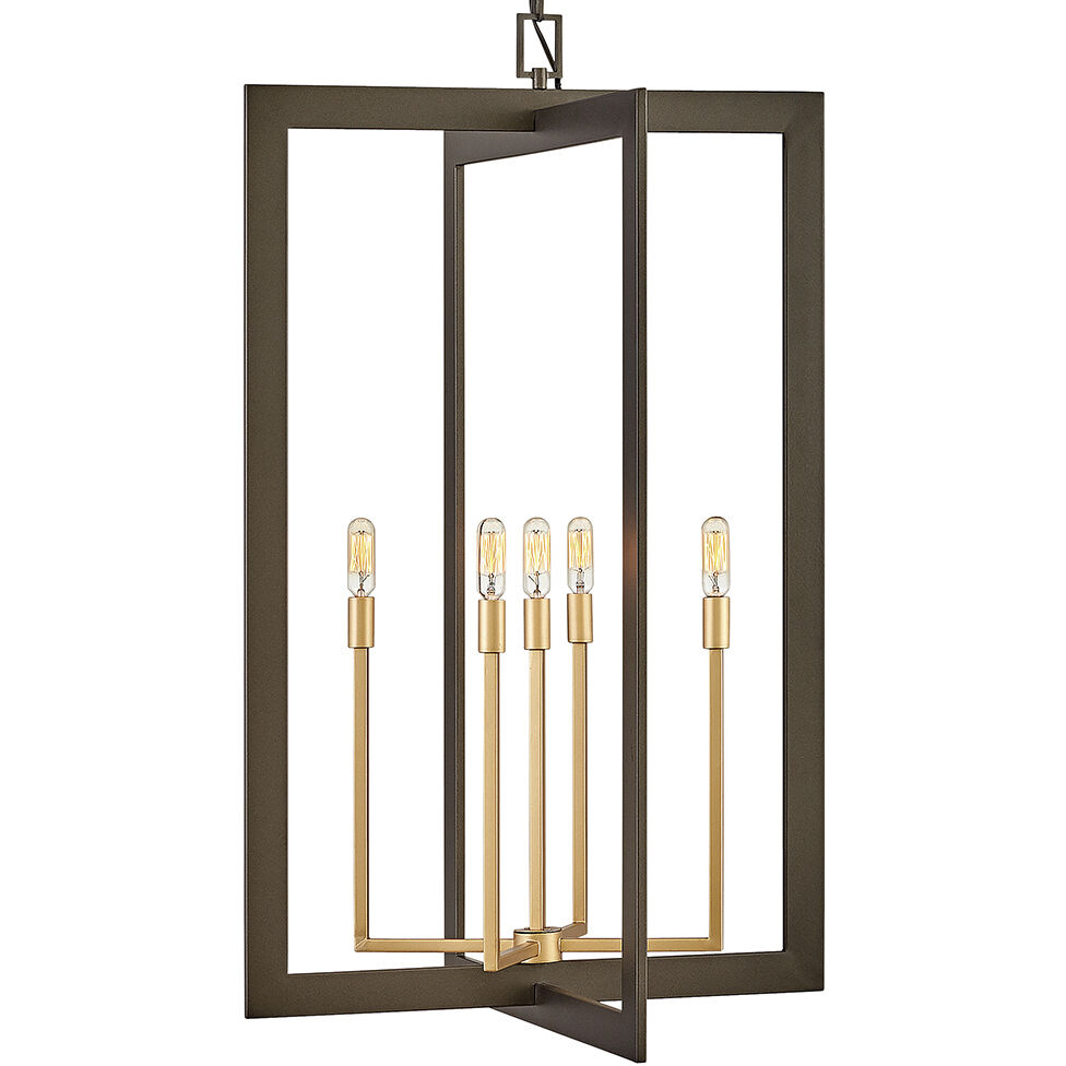 Anders 5 Light 22 inch Metallic Matte Bronze with Deluxe Gold Indoor Chandelier Ceiling Light