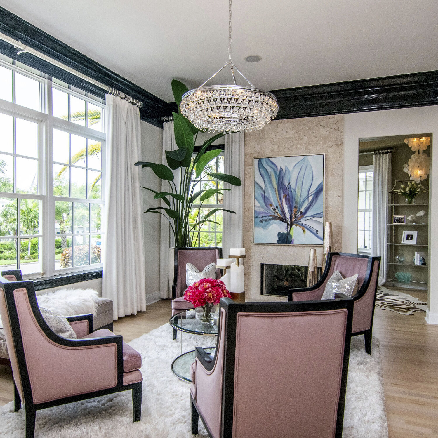 Calypso 6 Light 30 inch Polished Chrome Chandelier Ceiling Light